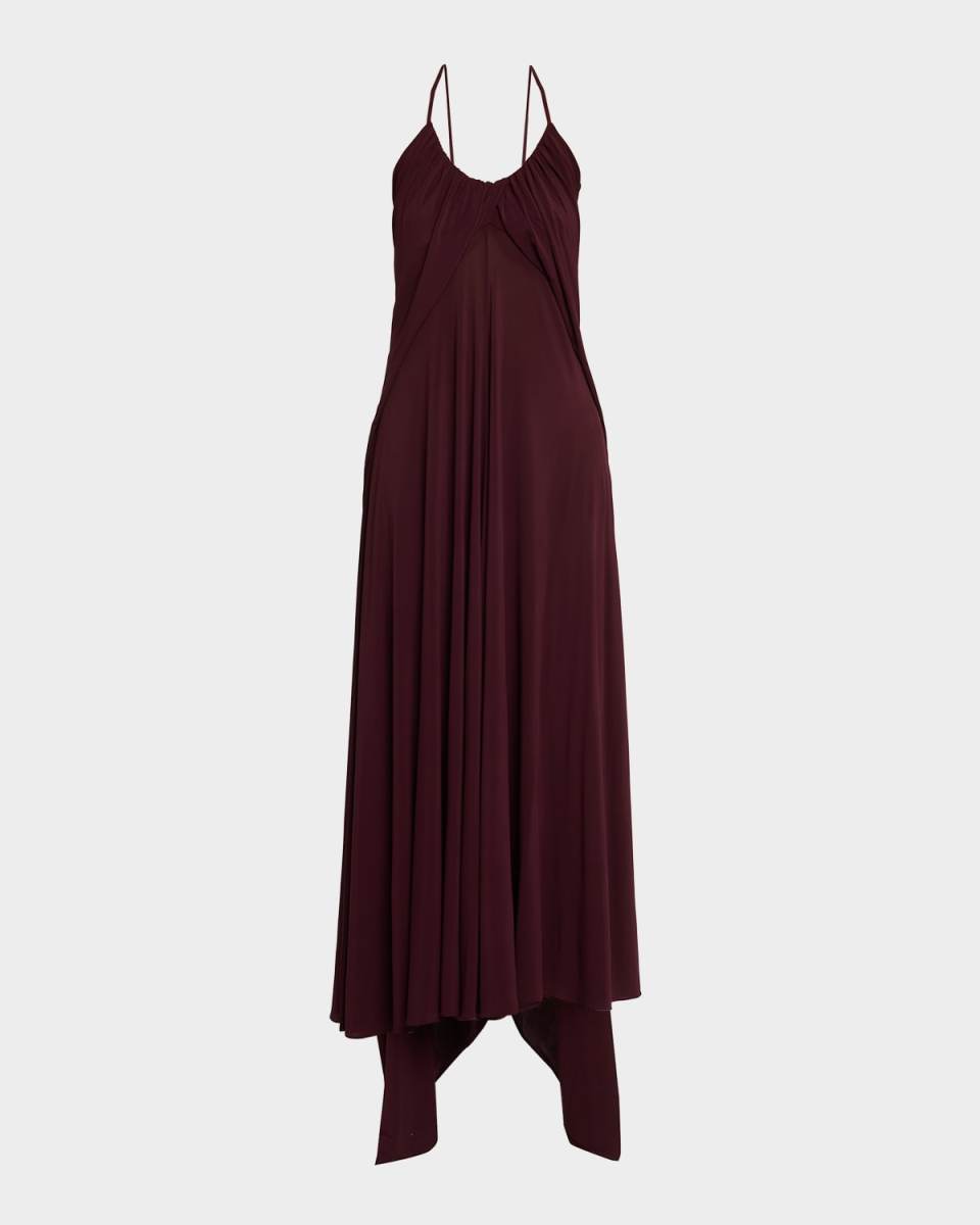 Draped Halter Backless Gown